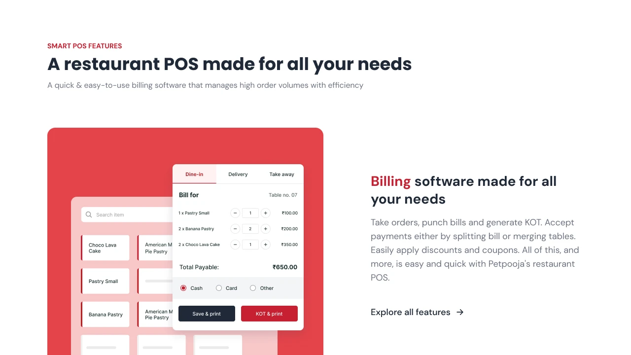 Redesigned feature section