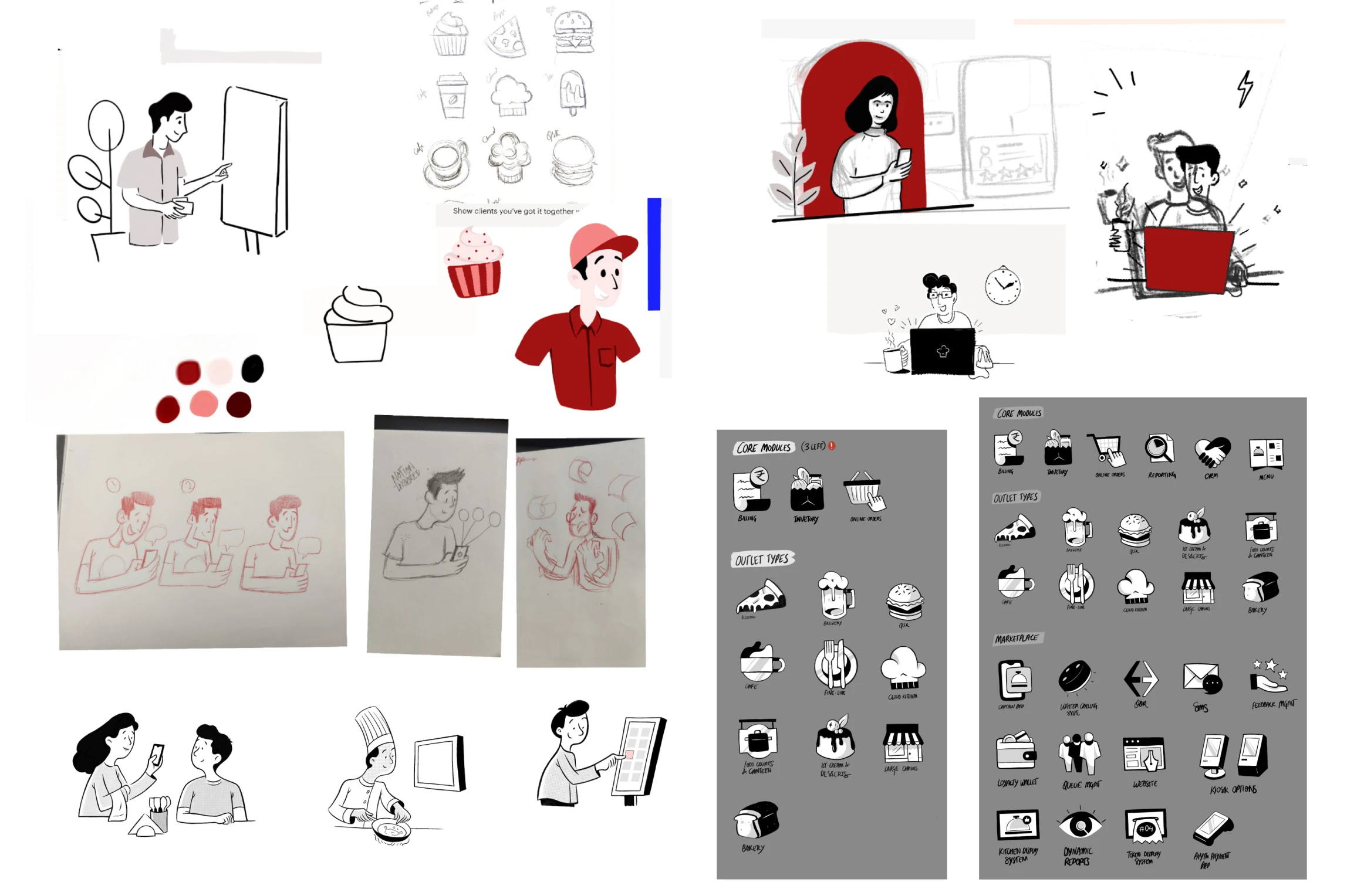 Updated Petpooja illustration style and character set